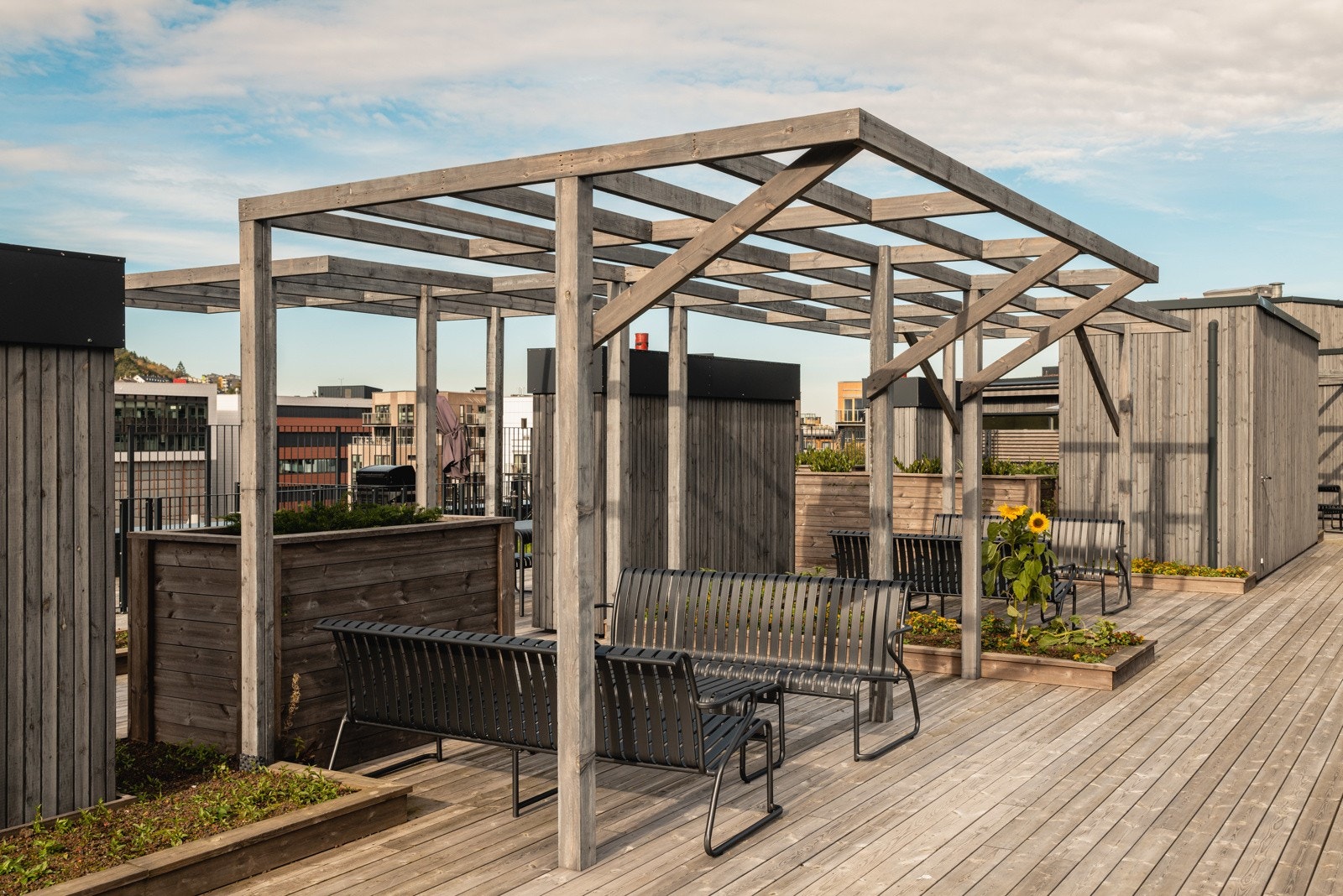 I tillegg til privat takterrasse er det også felles terrasse. Galleribilde