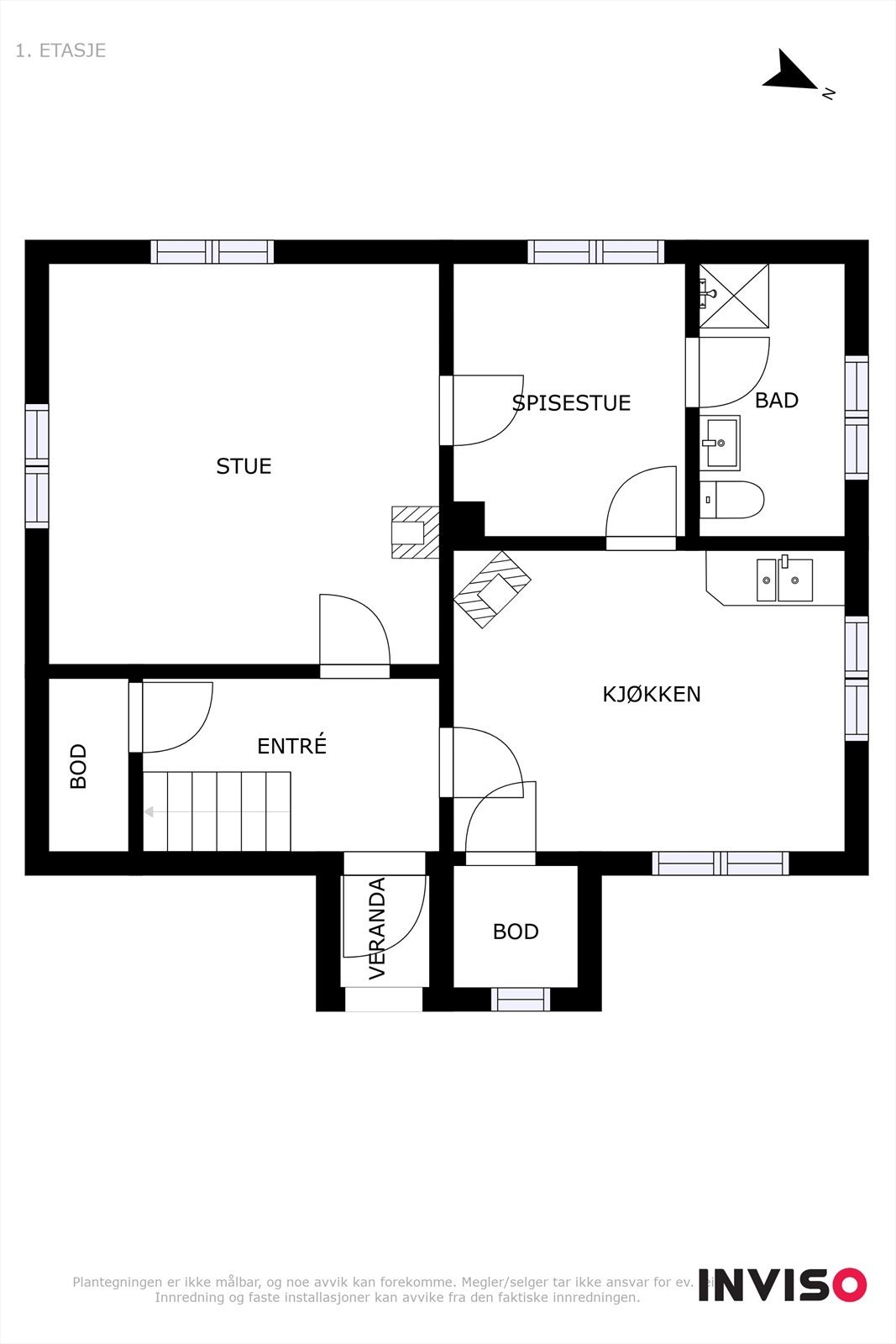 Plantegning 1. etasje Galleribilde