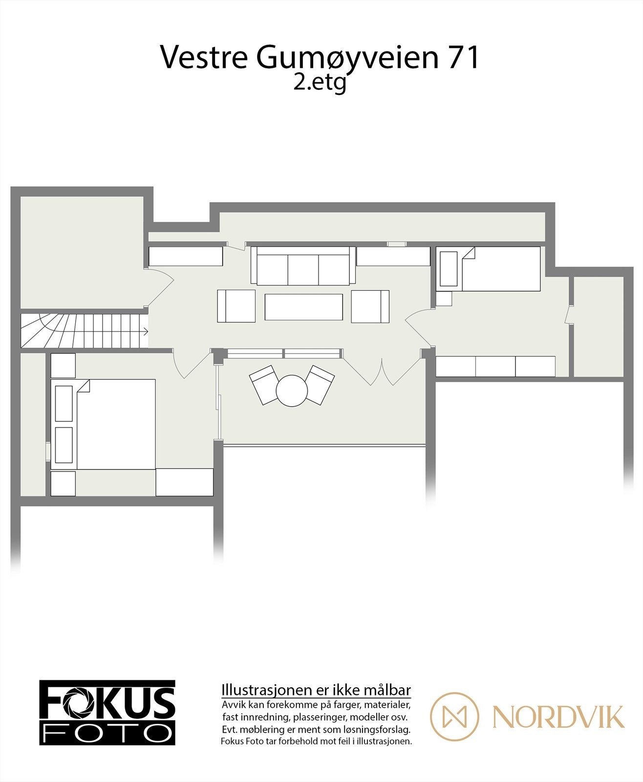 Plantegning 2D. Andre etasje. Galleribilde