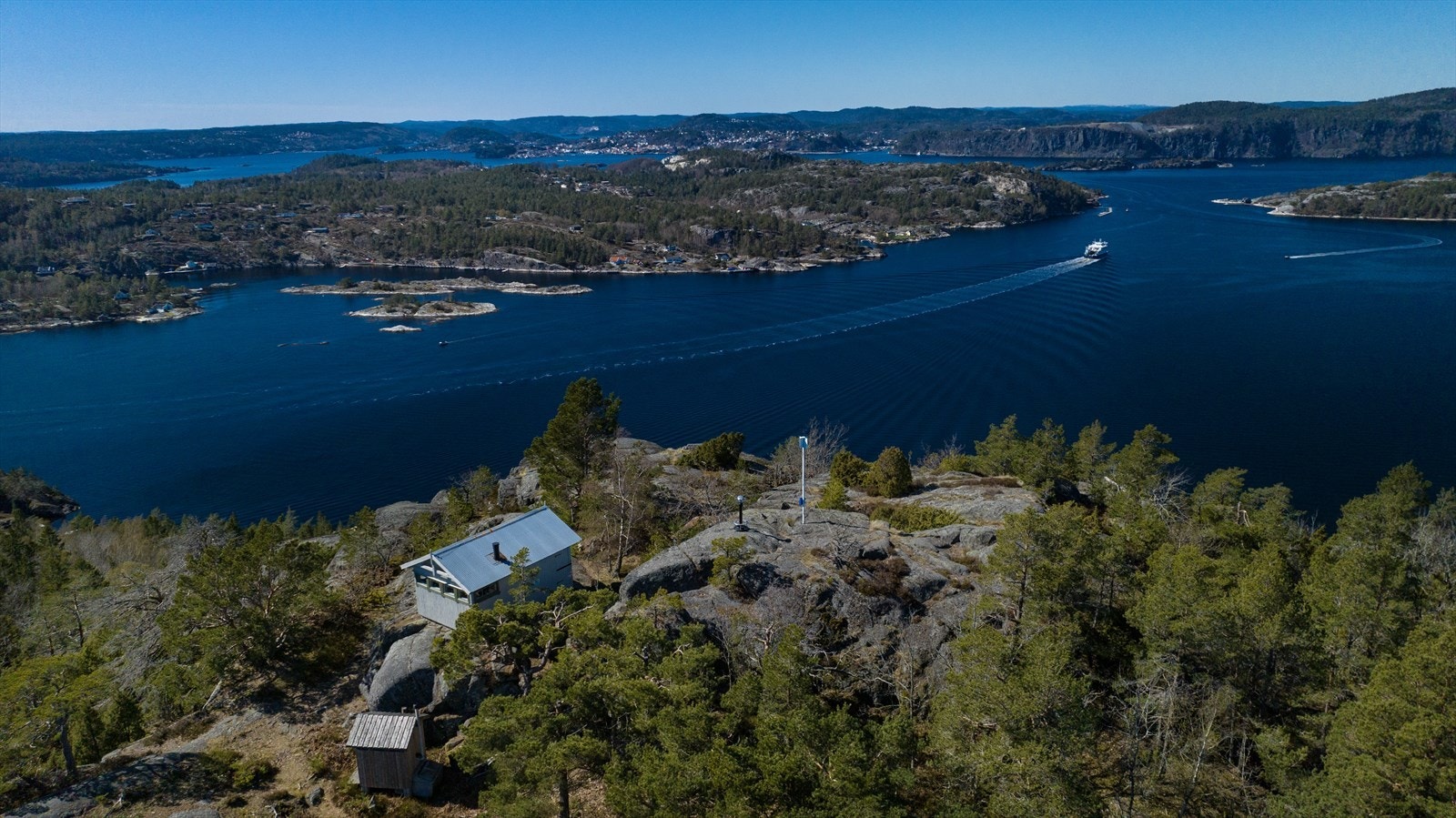 Dronebilde mot Kragerø. Galleribilde