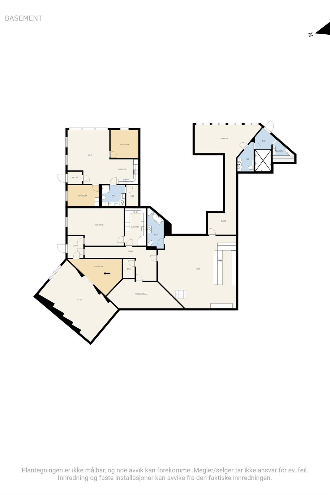 Plantegning under etasje Galleribilde