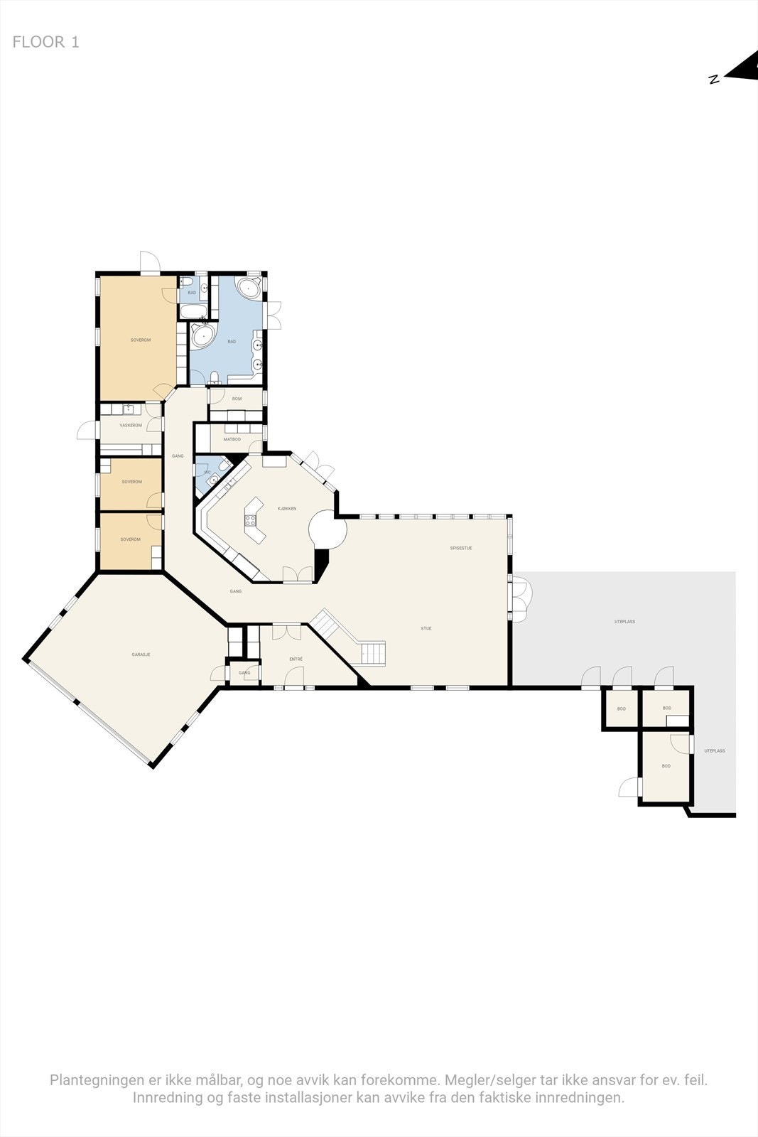 Plantegning 1. etasje Galleribilde