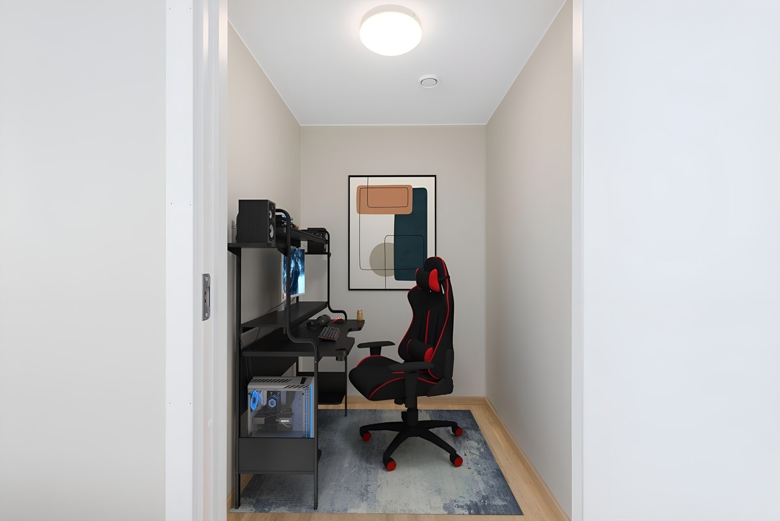 Hjemmekontor (digitalt møblert) Galleribilde