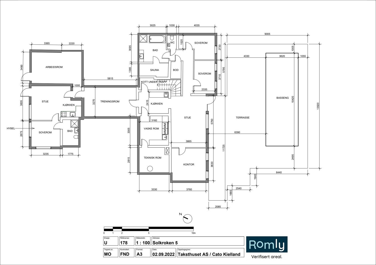 Plan underetasje Galleribilde