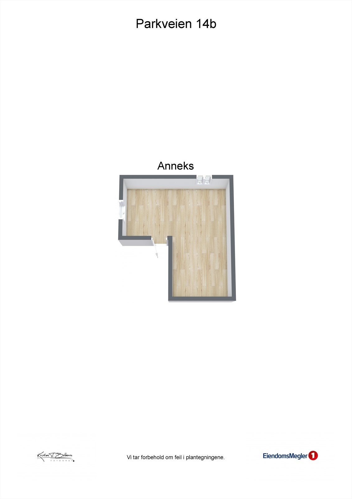 Plantegning utebod/anneks i Parkveien 14B. Galleribilde