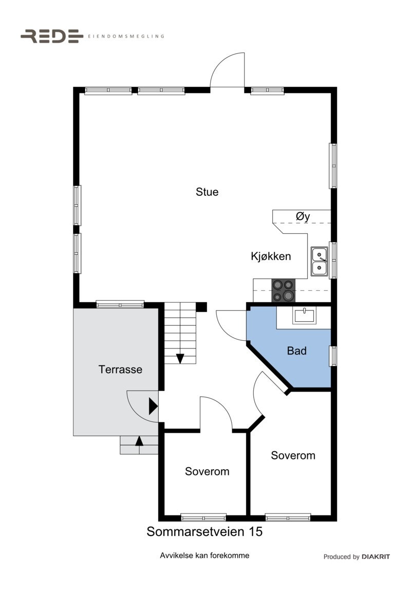 Plantegning over fritidsboligen. Galleribilde