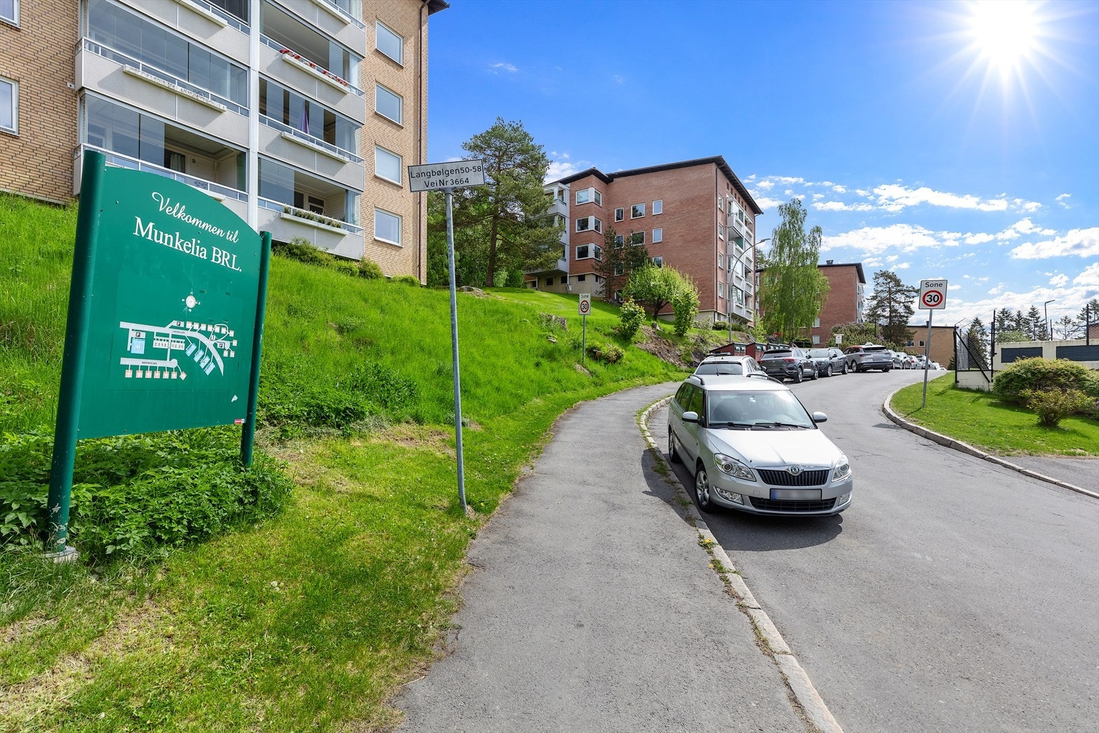 Munkelia borettslag består av 428 andelsleiligheter. Galleribilde