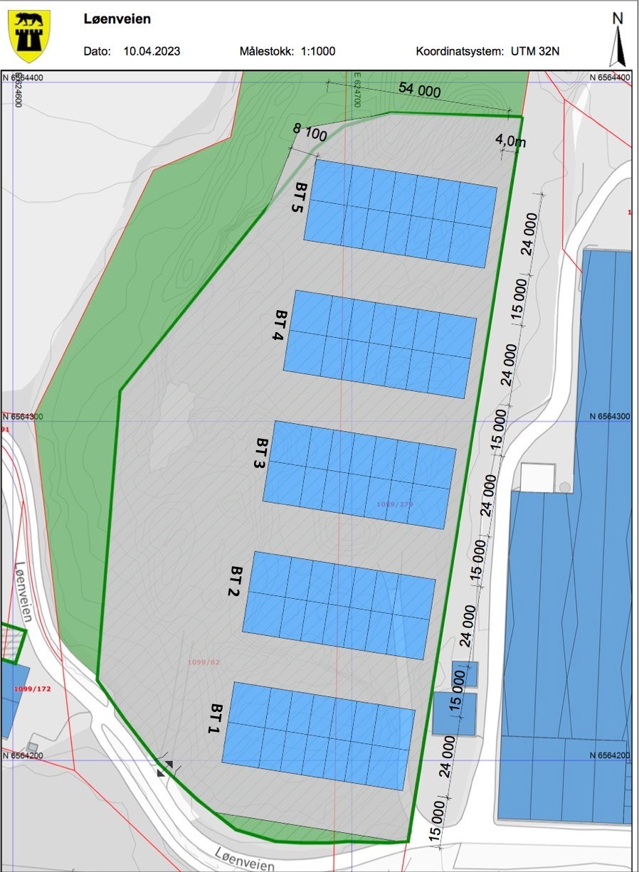 Det tas forbehold om noe justering på plassering av byggene i forbindelse med søknadsprosess. Galleribilde