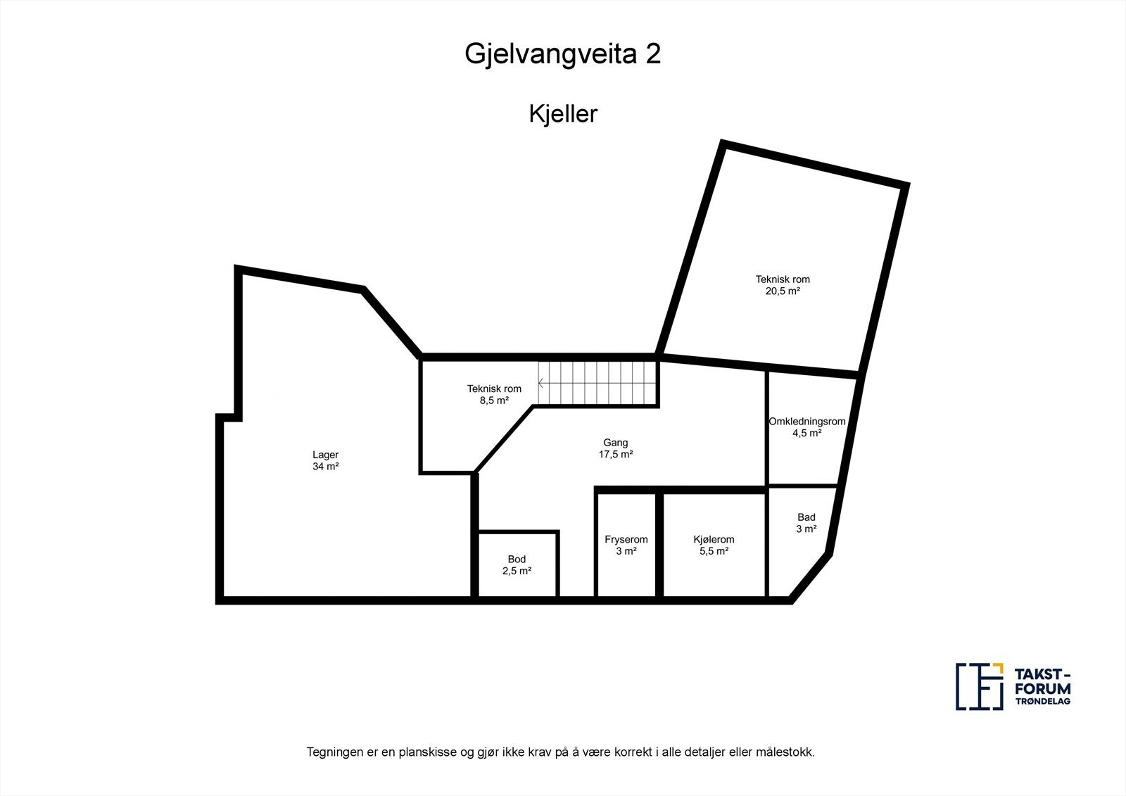 Planskisse kjeller Galleribilde