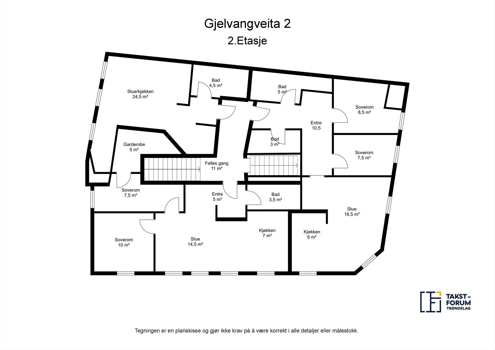 Planskisse 2. etasje. Galleribilde
