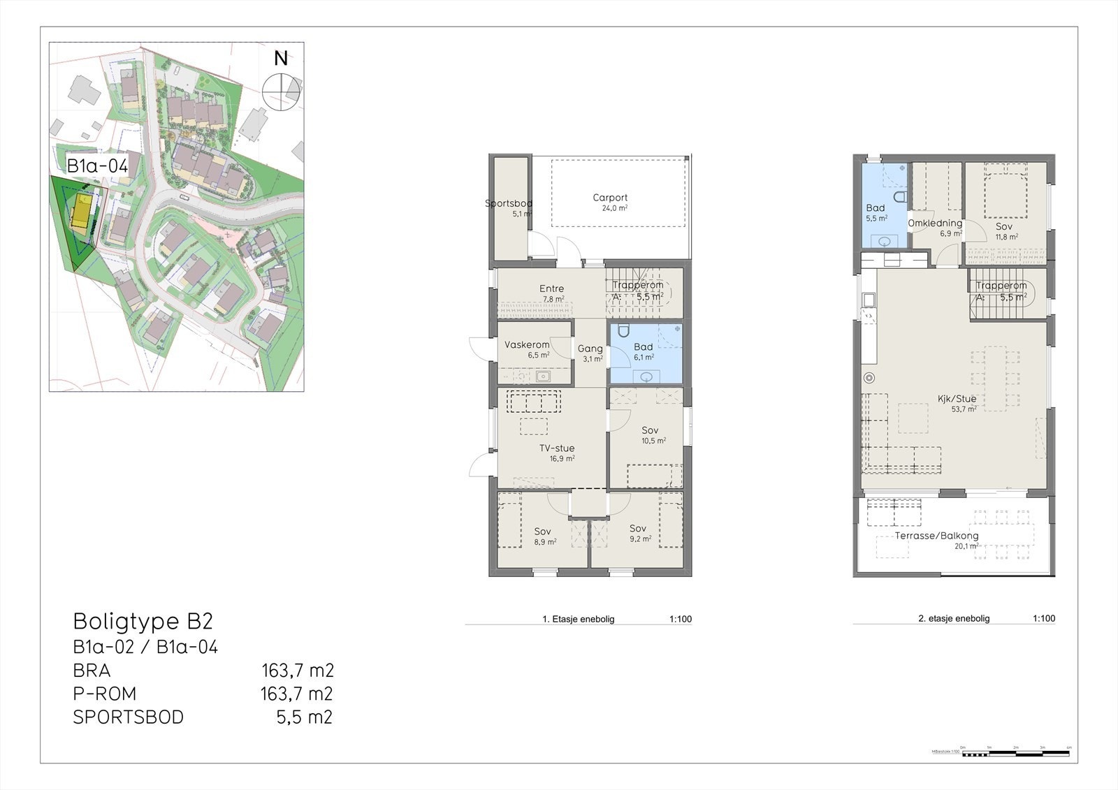Plantegning Boligtype B2 Enebolig Galleribilde