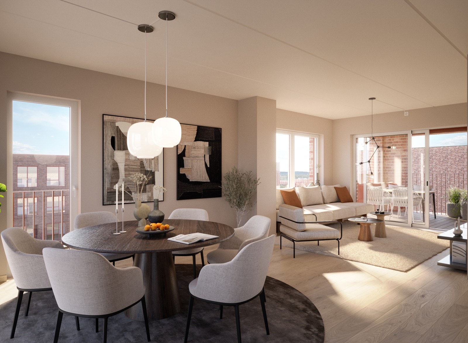 Flotte lyse leiligheter med store vindusflater Galleribilde