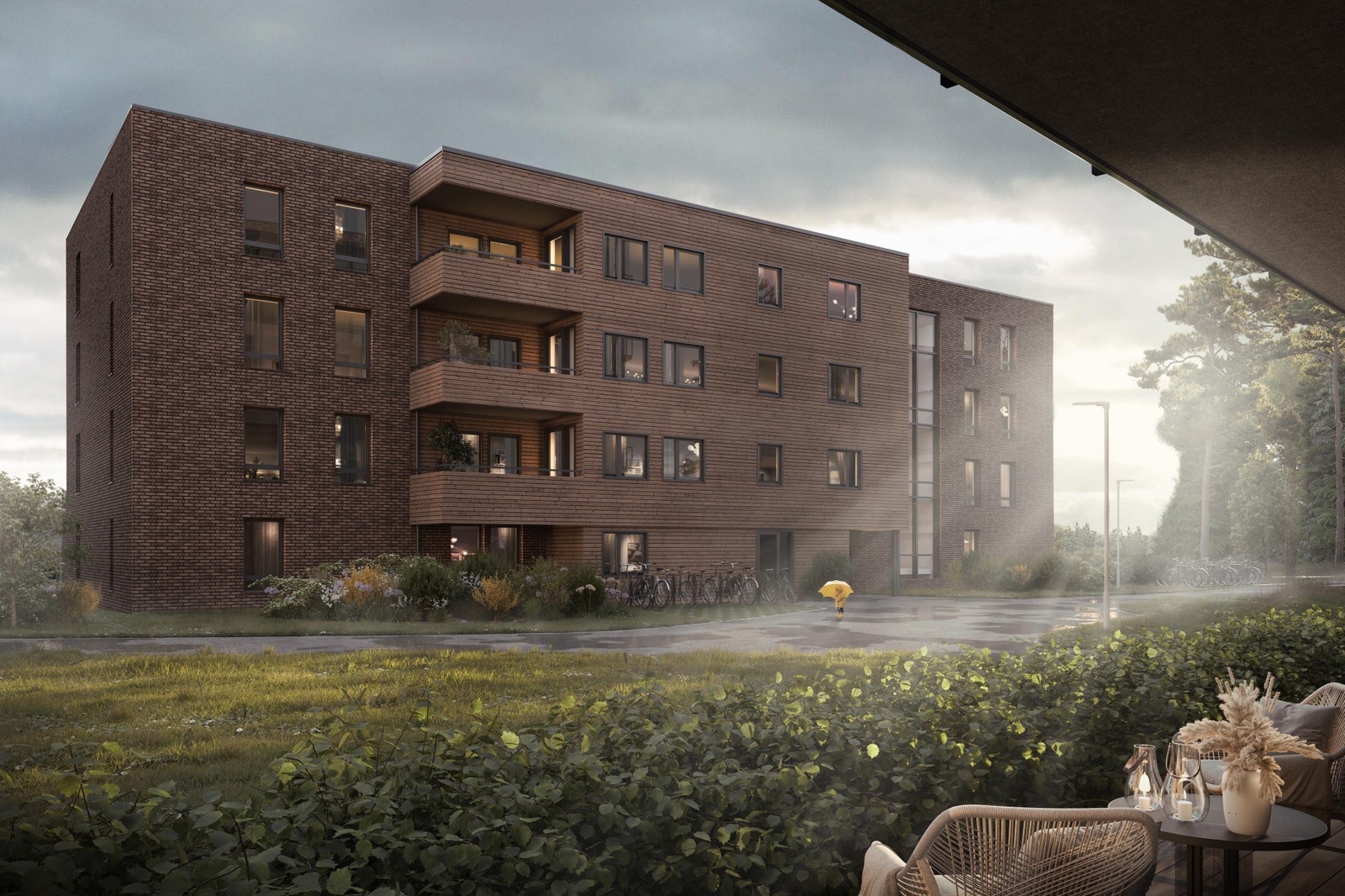 Hus 1 sett fra øst - her ligger 4-roms'ene Galleribilde