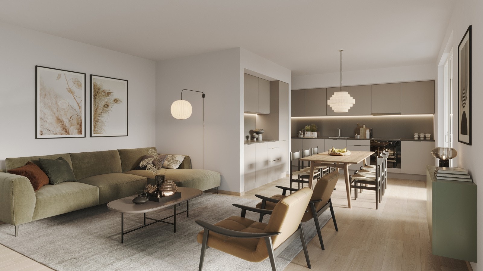 Leilighetene får vannbåren gulvvarme Galleribilde