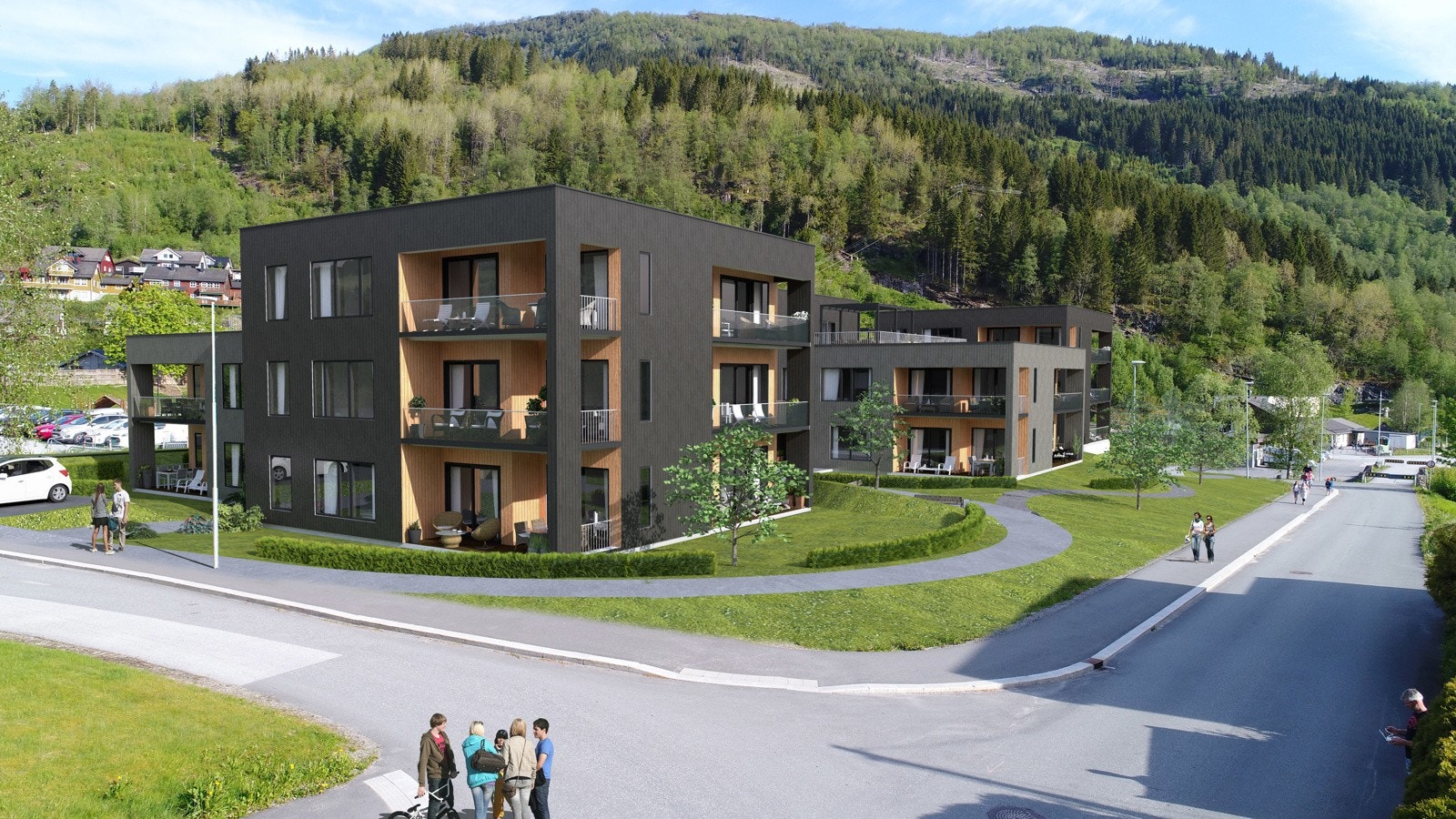 Frå sameiget er det gangavstand til alt av sentrumsfasilitetar som Naustdal har og by på Galleribilde