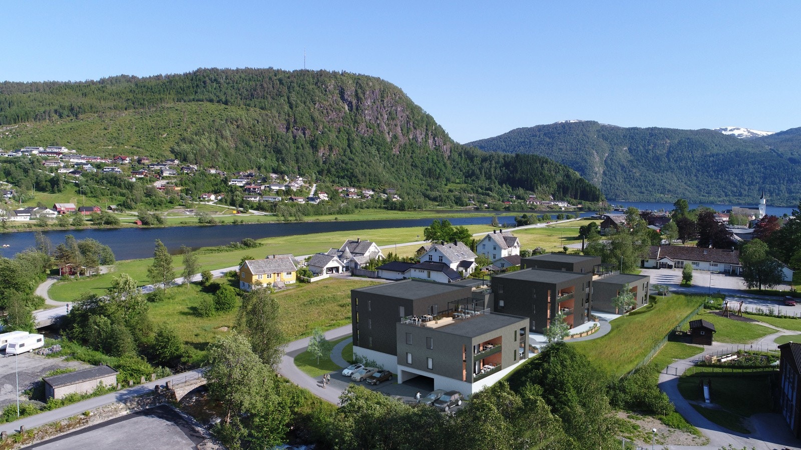 Alle leilegheiter får vassboren golvvarme og er bygd etter svært strenge reglar med omsyn til lyd og varme- isolering Galleribilde