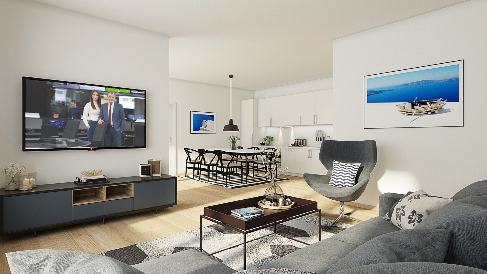 Leilegheitene får moderne løysingar og kjøpar kan vere med å bestemme materialval og løysingar i samråd med profesjonell utbyggjar Galleribilde