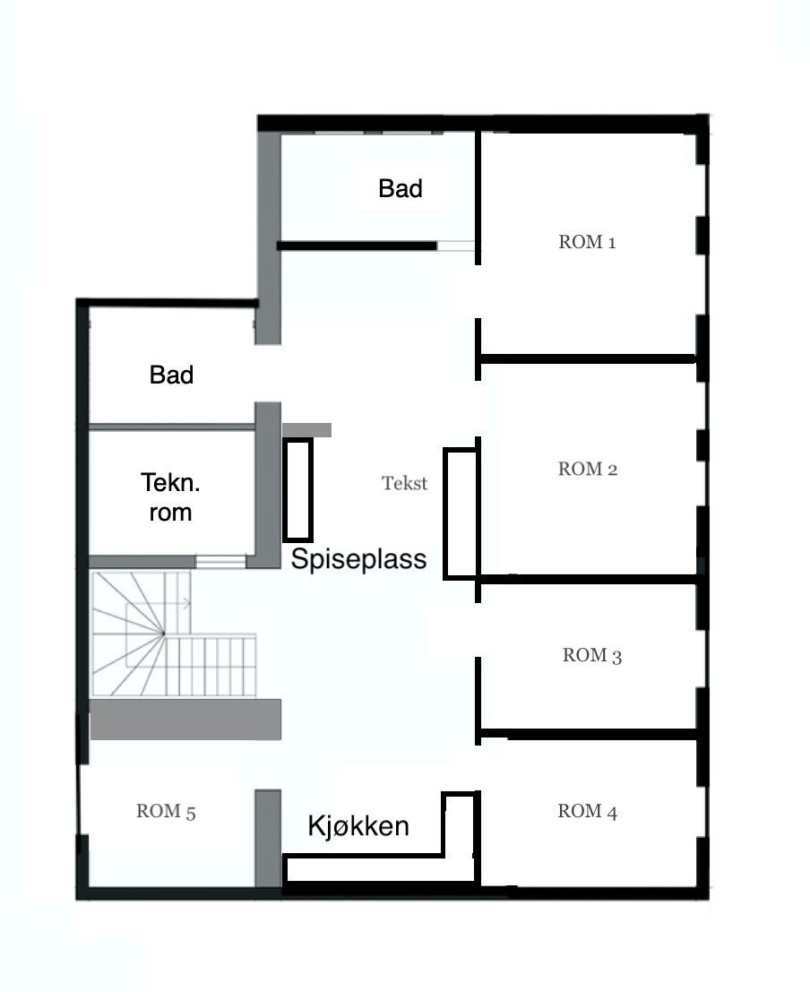 Romoversikt - avvik kan forekomme Galleribilde