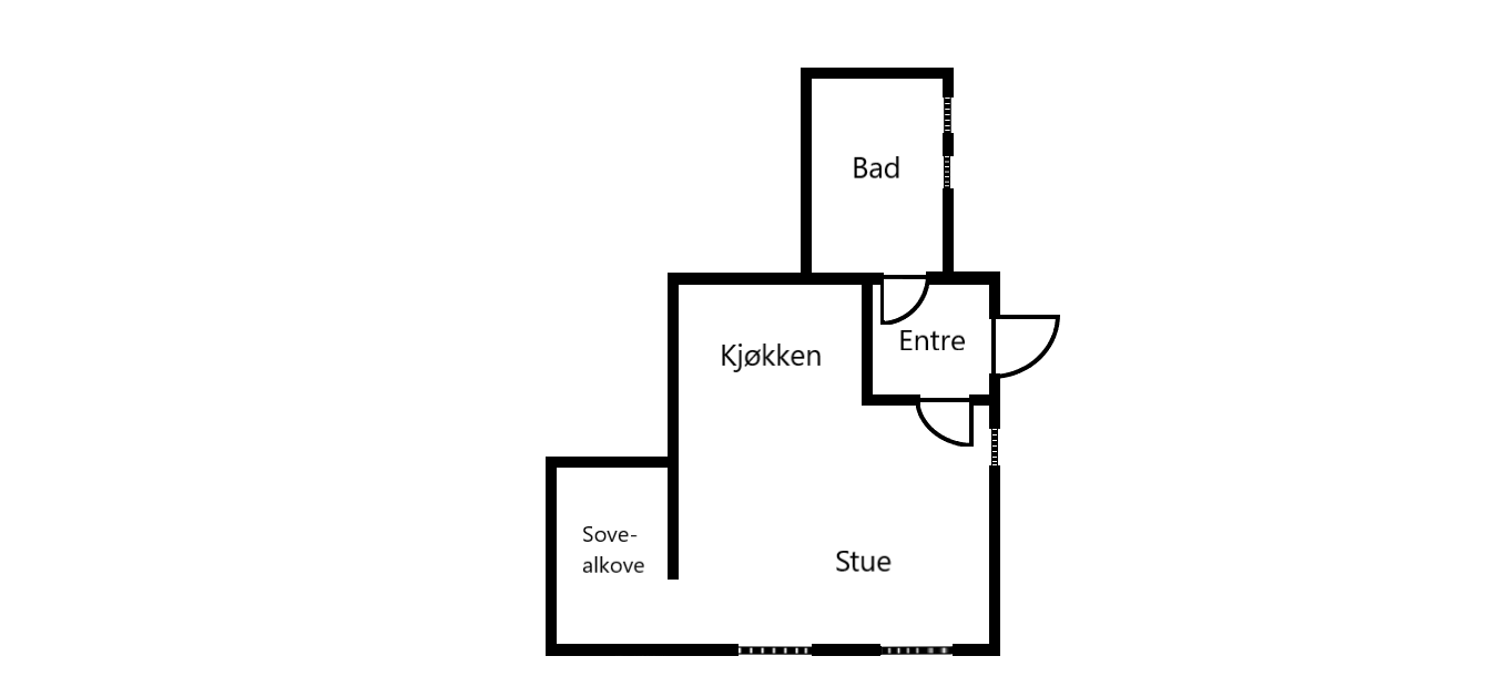 Plantegning av hybelen Galleribilde