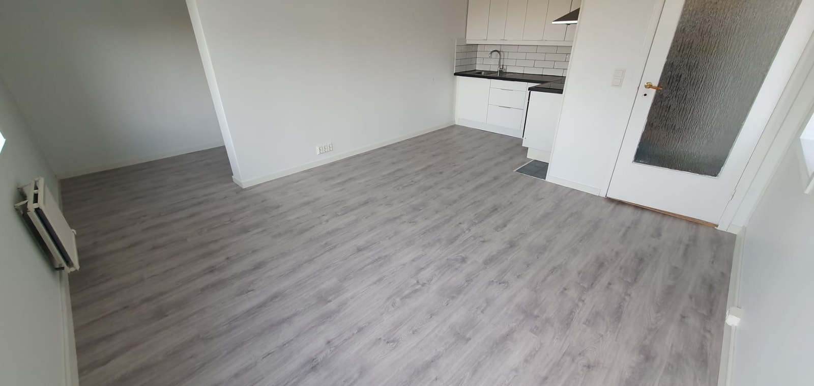 Kombinert Kjøkken/Stue/Sovealkove med helt nylagt laminatgulv. Galleribilde