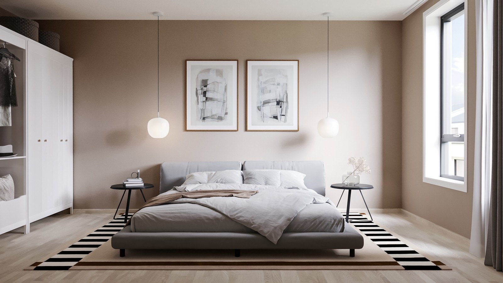 Innvendig illustrasjon soverom Galleribilde