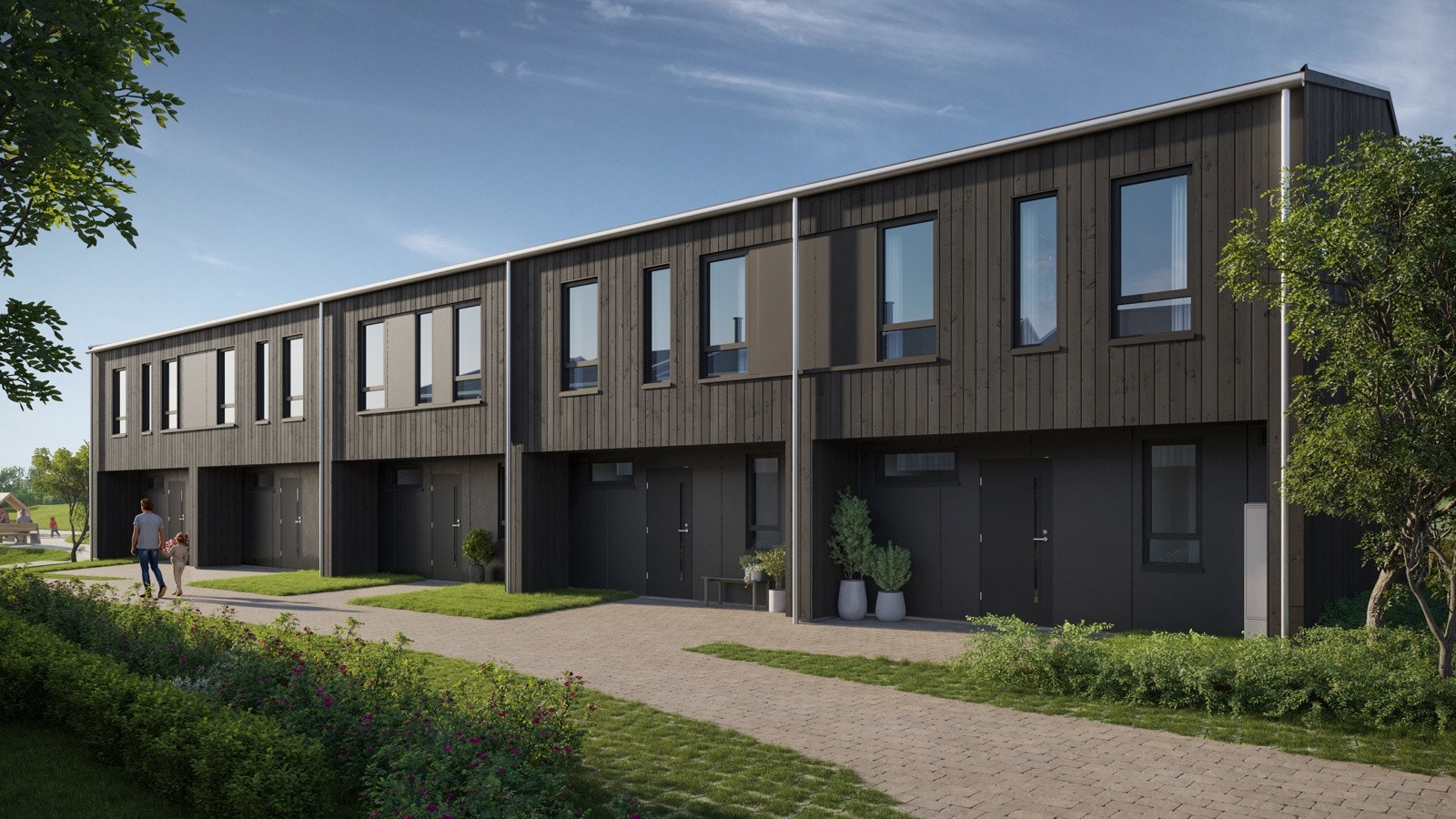 Boligene strekker seg over to etasjer. Galleribilde