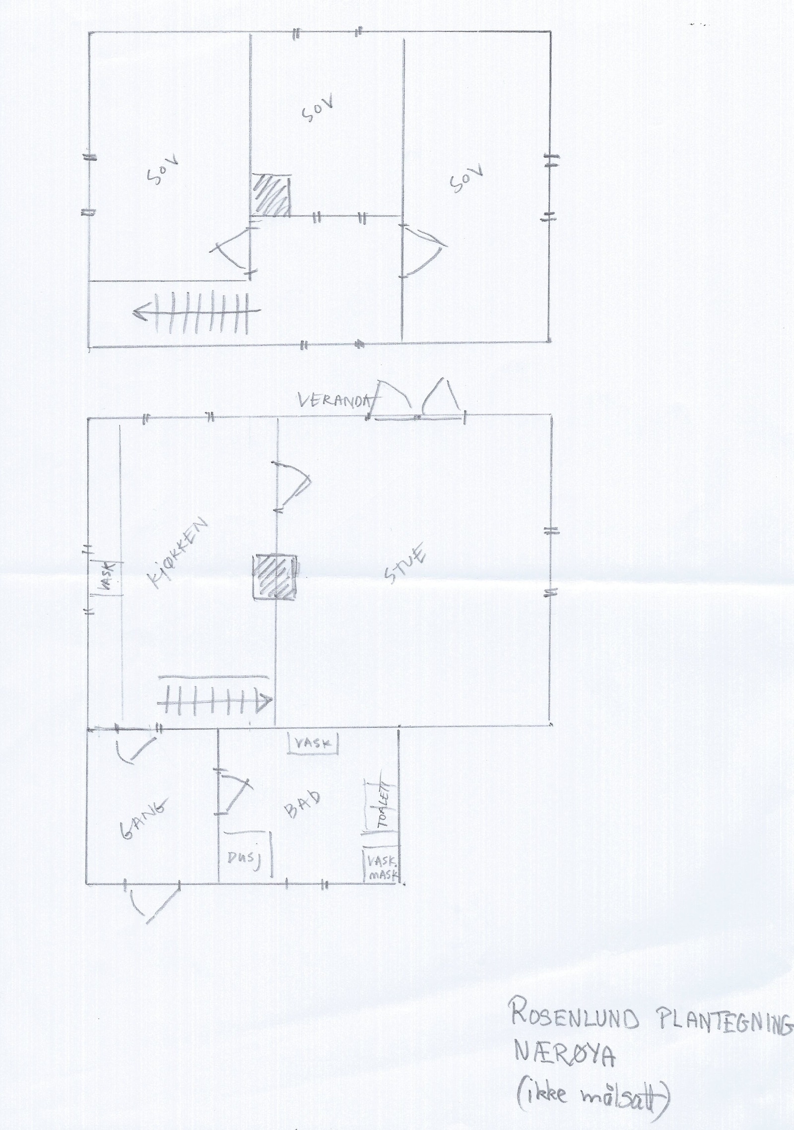 Romtegninger 1 og 2 etg. Galleribilde