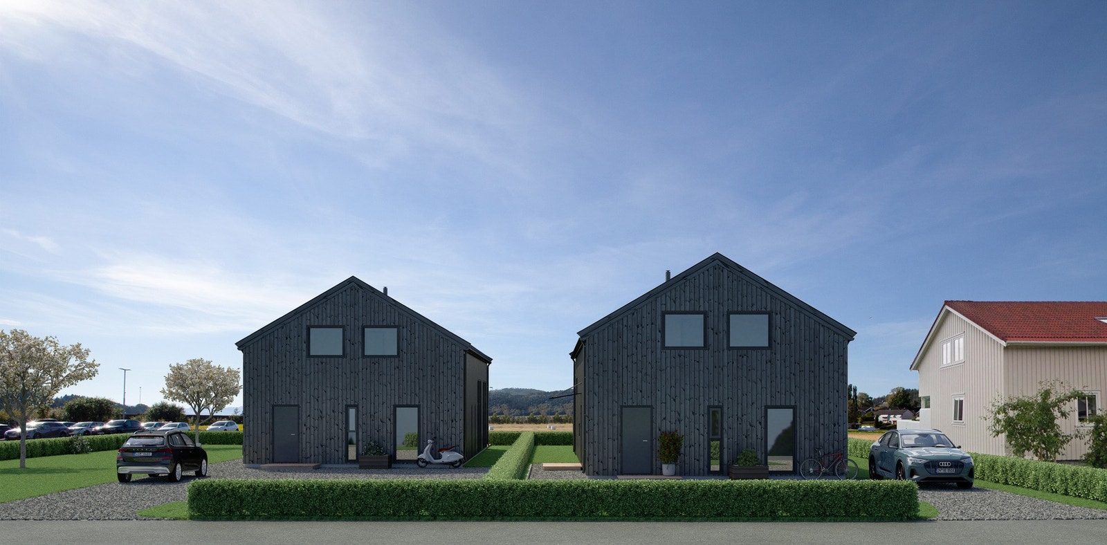 Boligene vil få eget gårds- og bruksnummer og være helt adskilt fra hverandre. Gårdsplassen vil bli singlet. Galleribilde