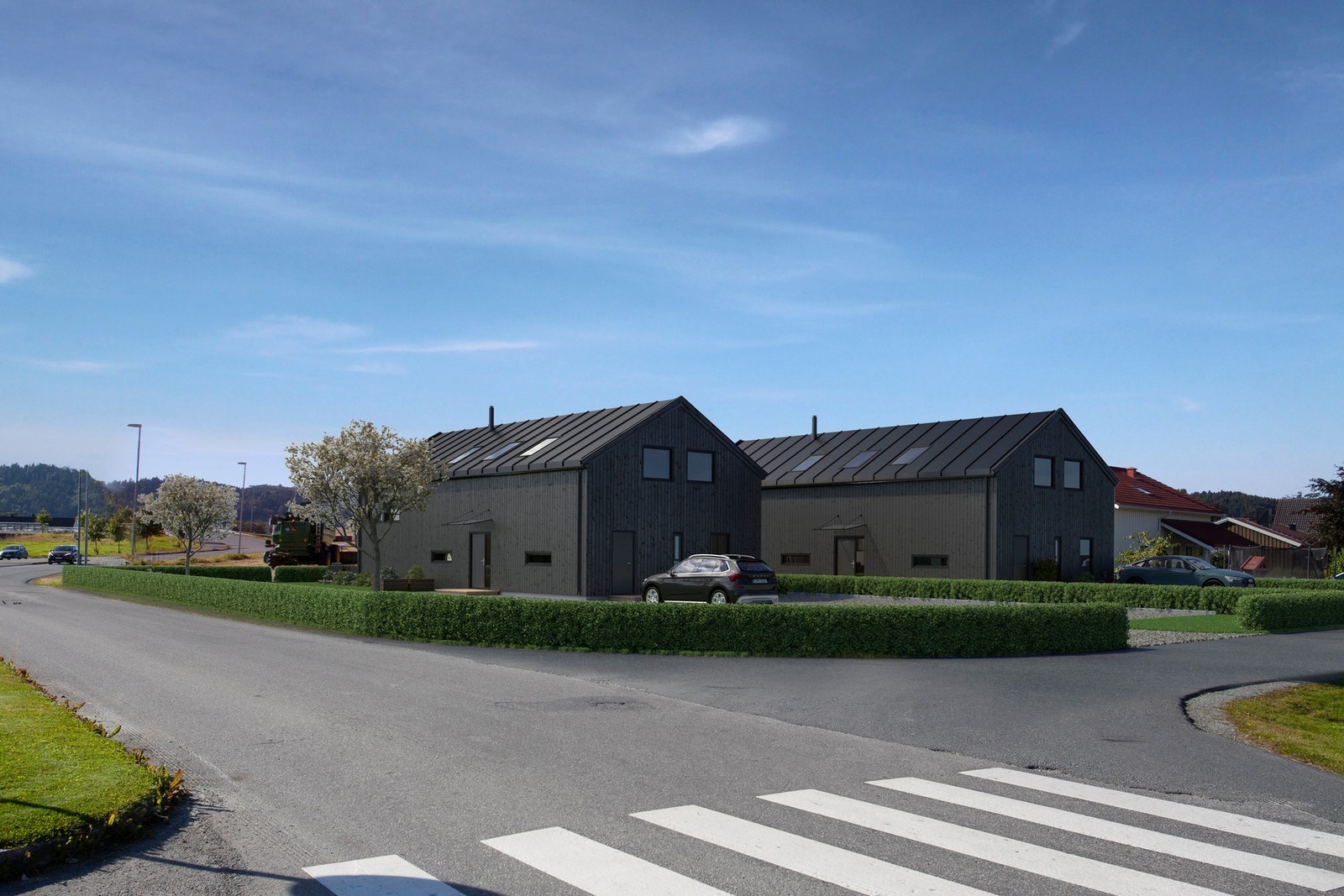 Boligene har en sentral og veldig fin beliggenhet på Kvislabakken. Fotgjengerfelt på bildet leder til Kvislabakken barneskole. Galleribilde