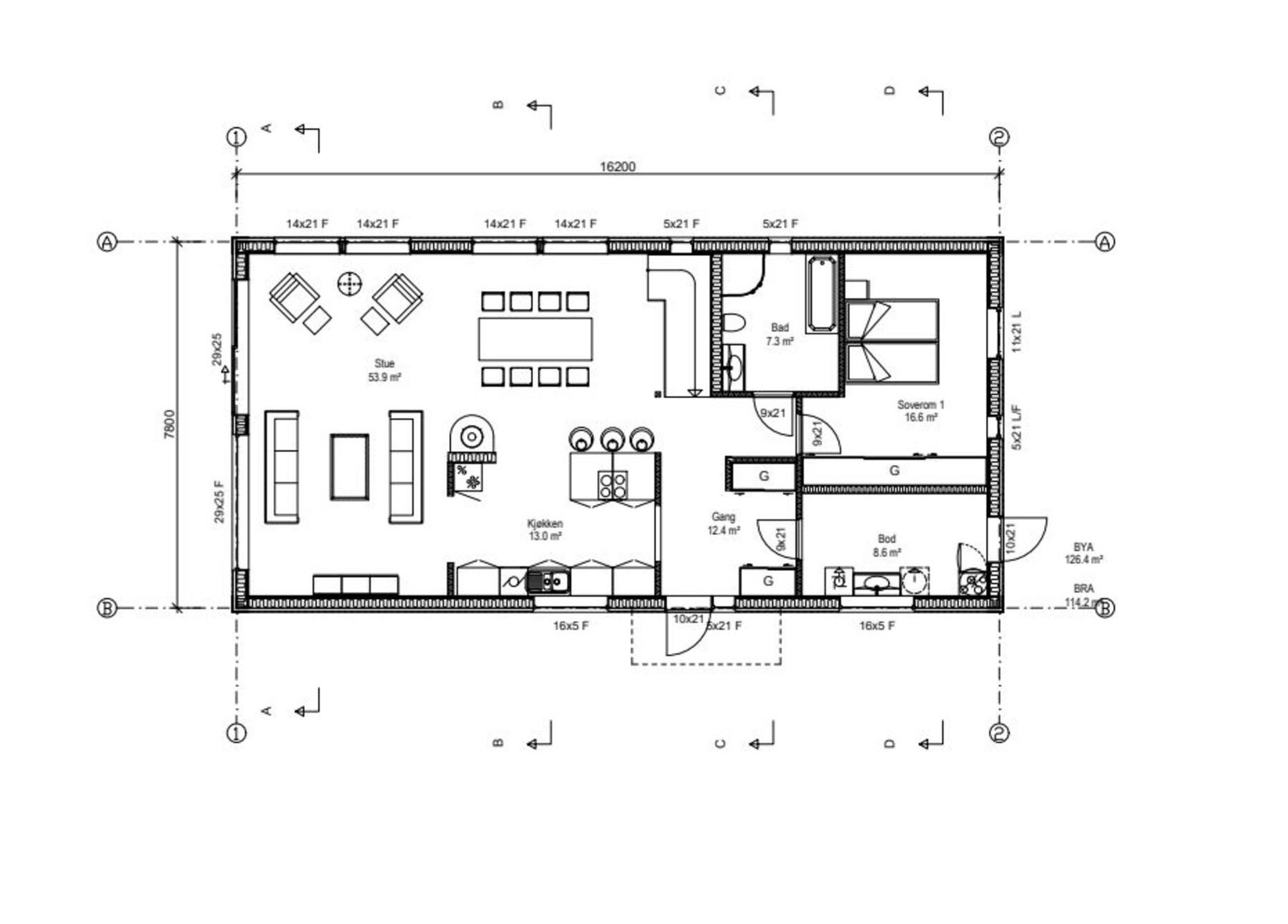 Plantegning 1.etasje. Galleribilde