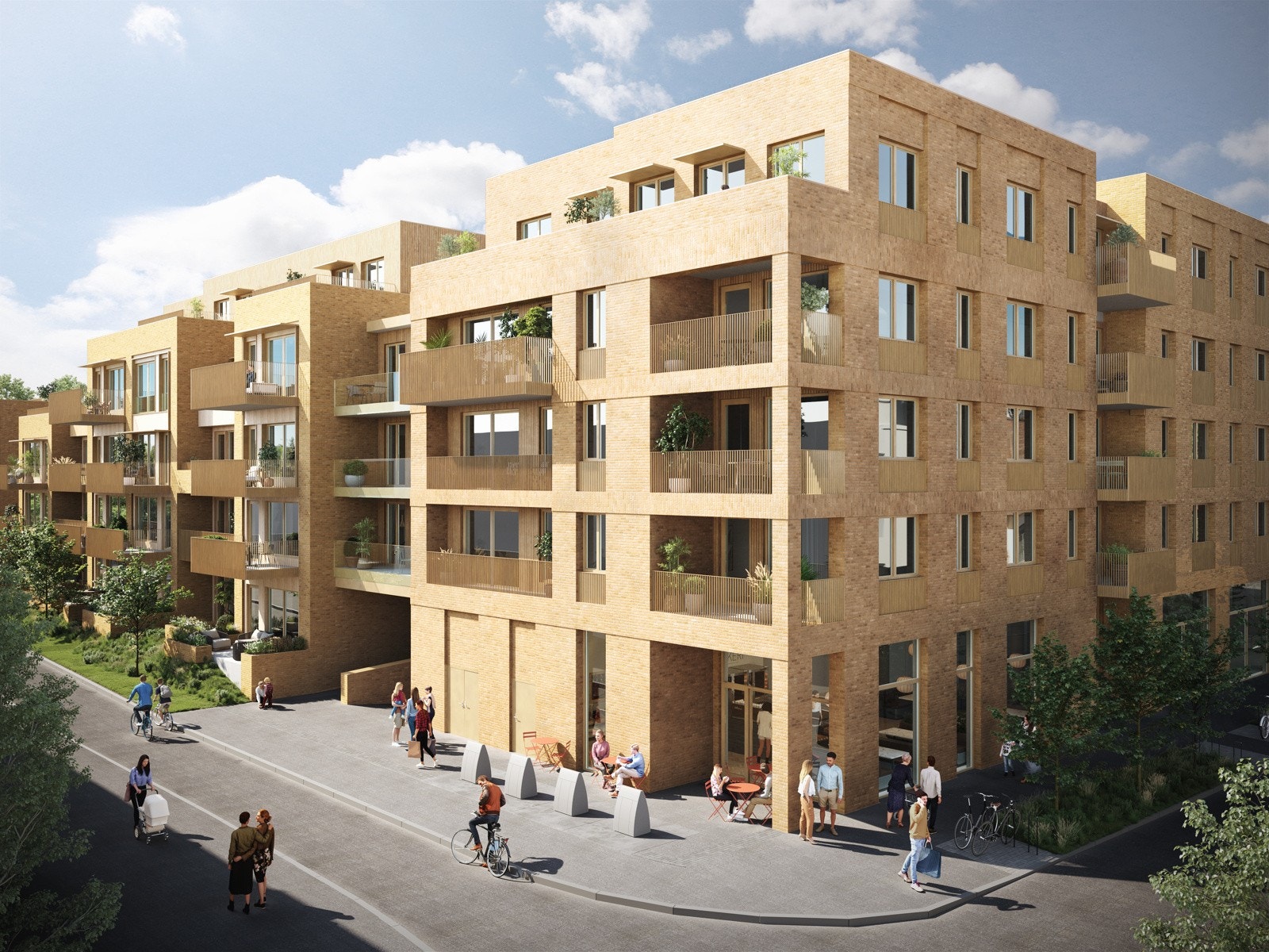 Det planlegges service/handel på gateplan mot Moerveien. Galleribilde