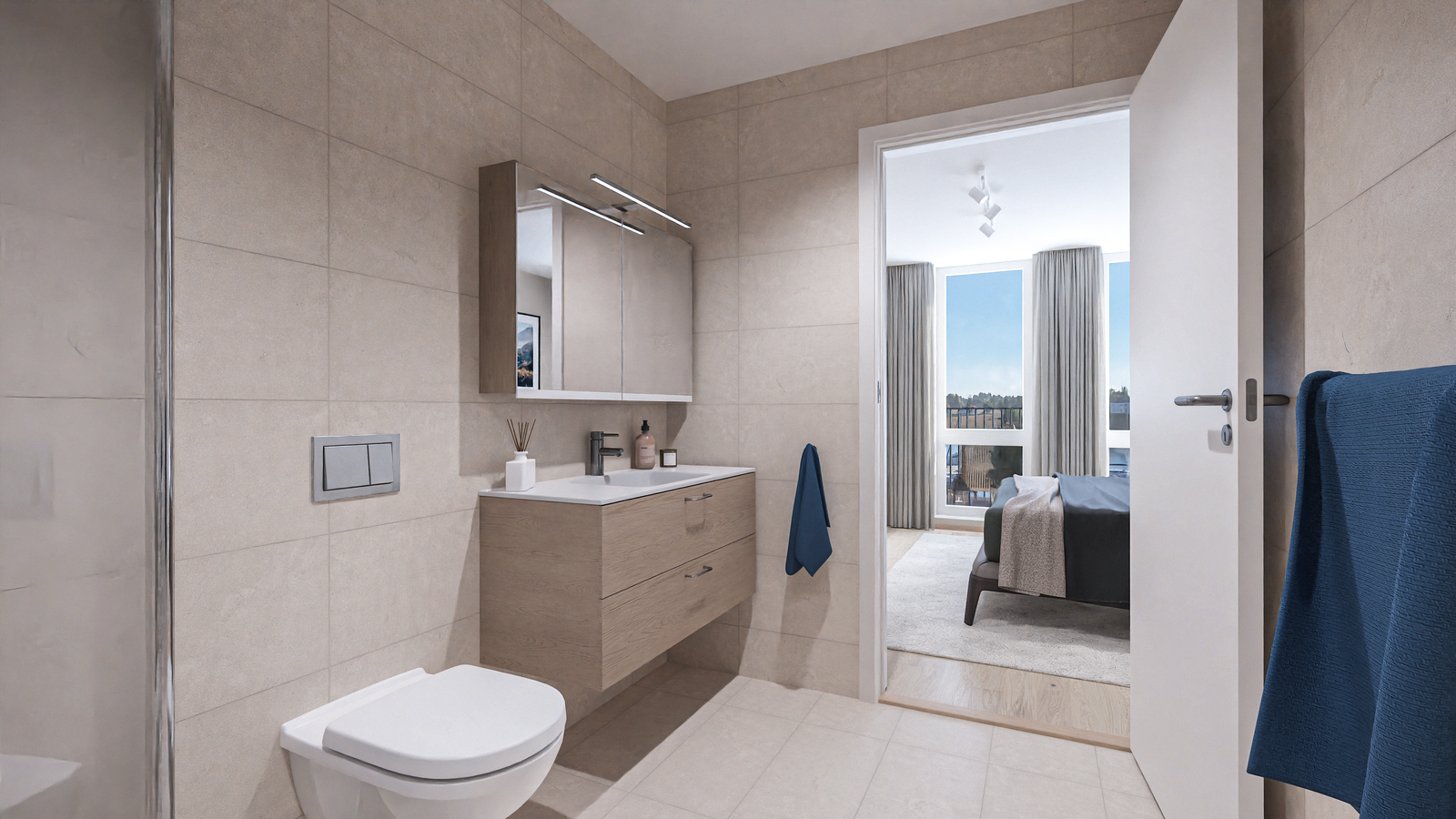 Baderomsinnredning i eik Galleribilde