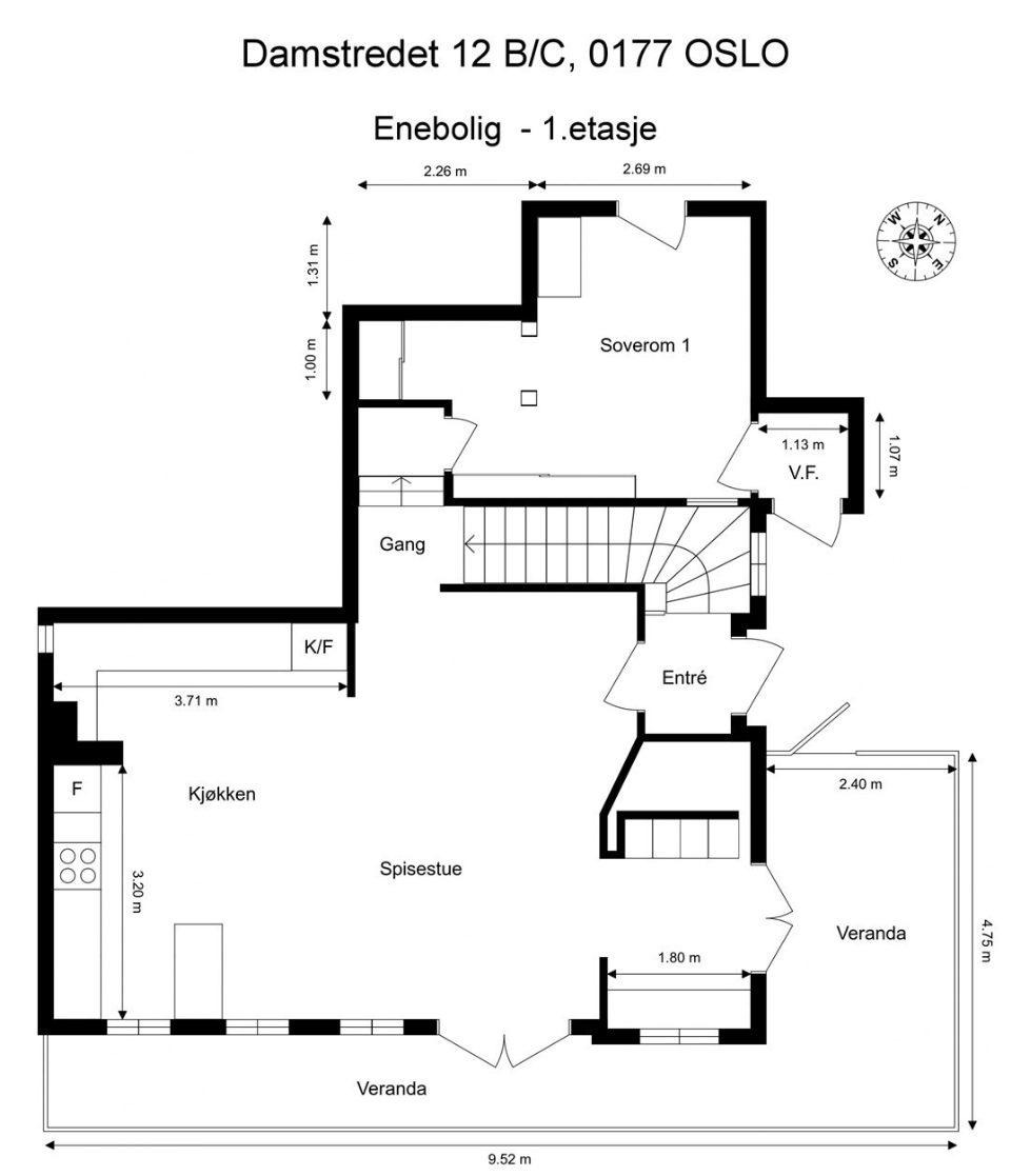 Plantegning 1.etg. Galleribilde