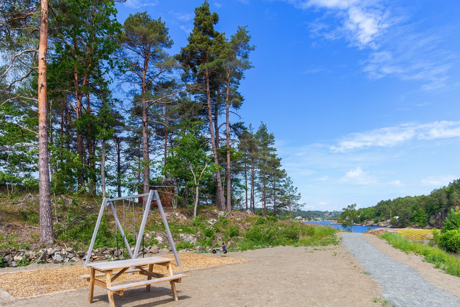 Området er opparbeidet med lekeplasser. Galleribilde
