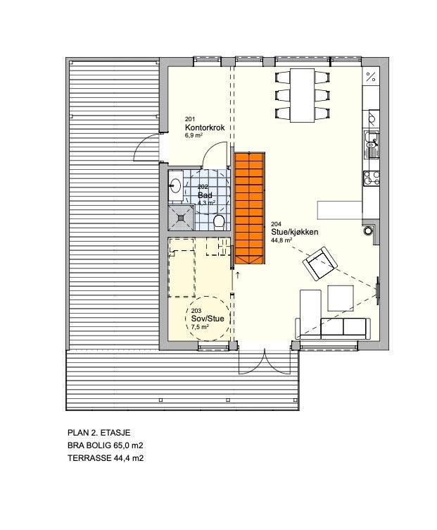 Plantegning 2. etasje Galleribilde