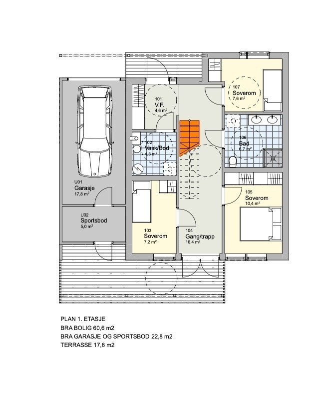 Plantegning 1. etasje Galleribilde