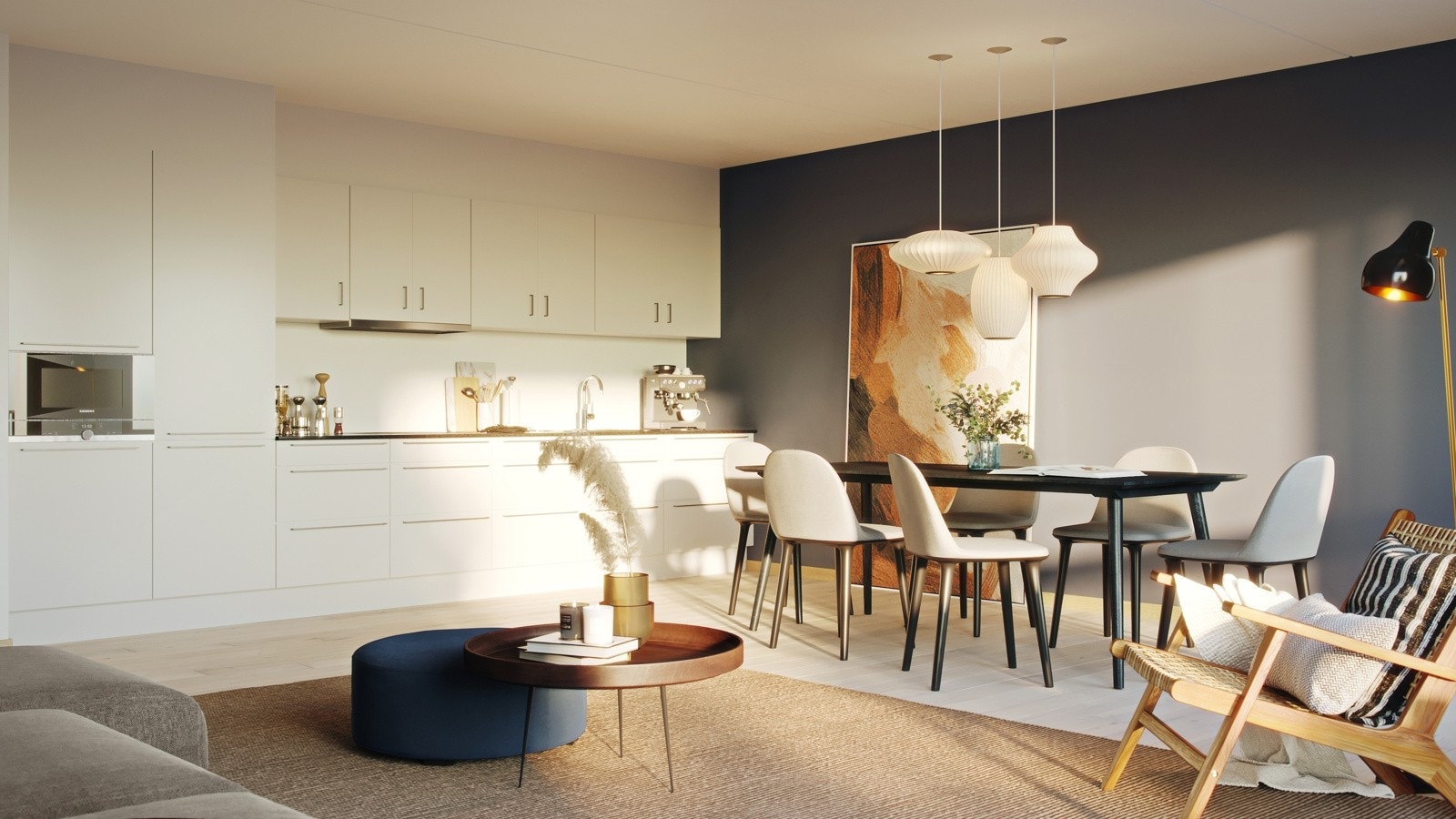 Kjøkken med hvitevarer Galleribilde