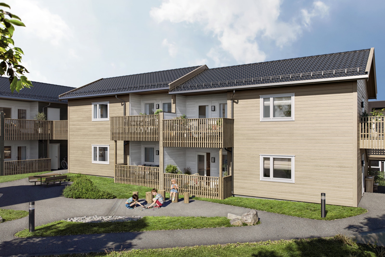 Flatåsenga - Illustrasjon av boliger Galleribilde