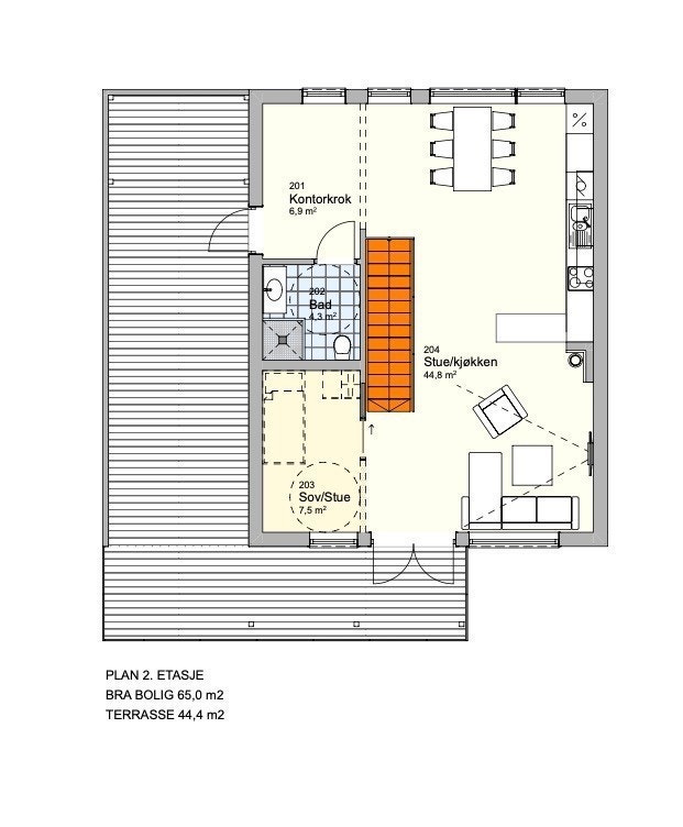 Plantegning 2. etasje Galleribilde