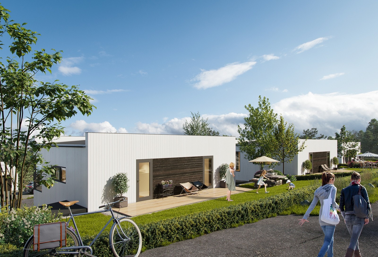 Boligene vil ha terrasse mot både øst og vest. Galleribilde