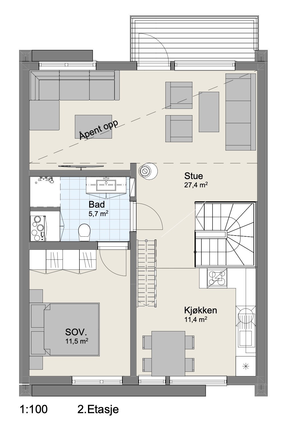 Plantegning 2.etg Galleribilde