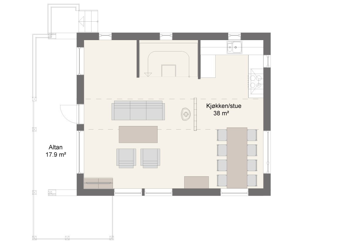 Plantegning MA491 1 etasje Galleribilde