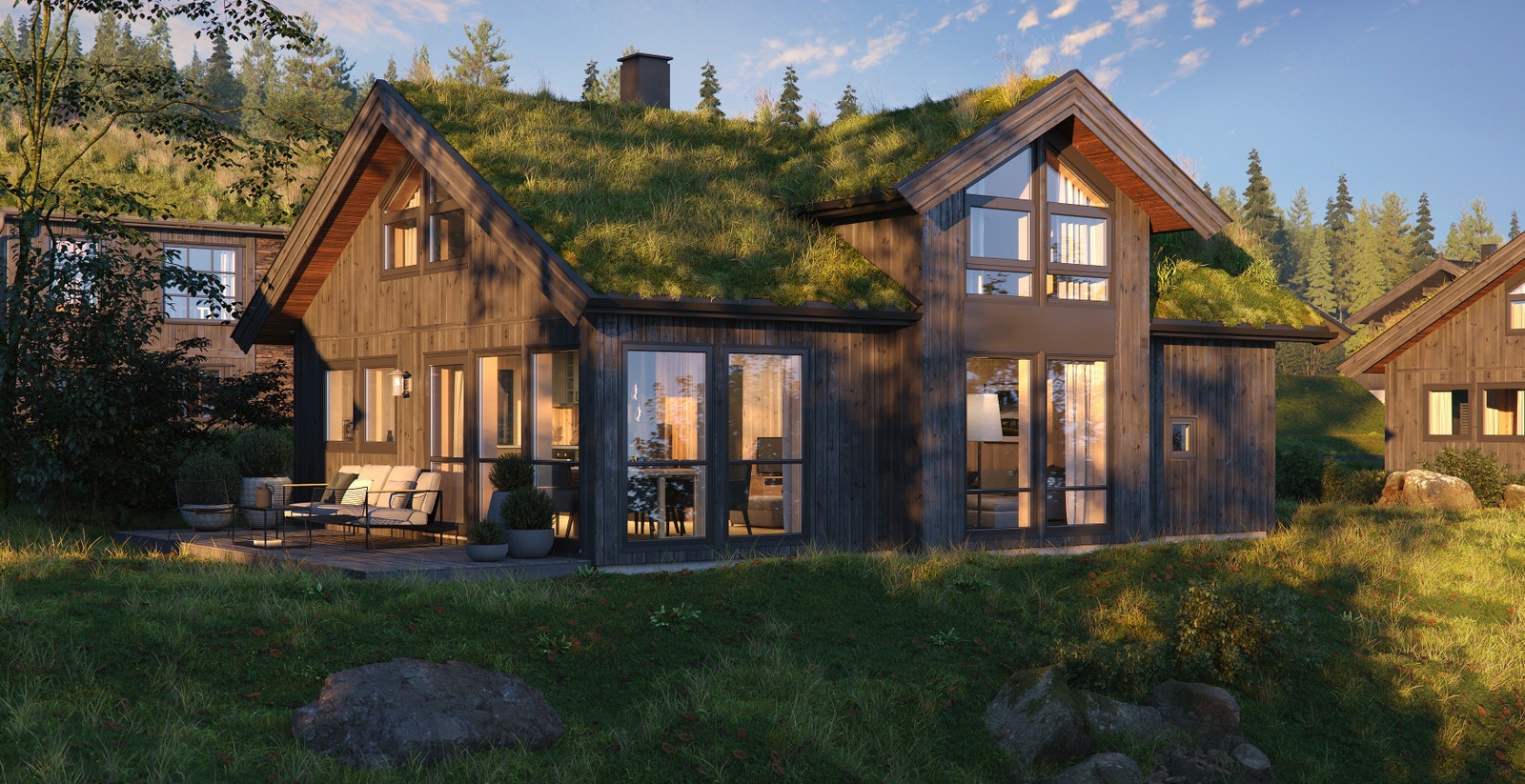 Denne herskapelige hytten strekker seg over to plan: hovedplan og hems. Galleribilde