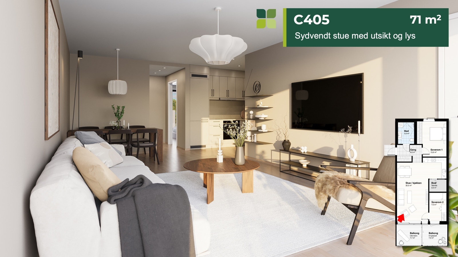 C405: 71 kvm Galleribilde