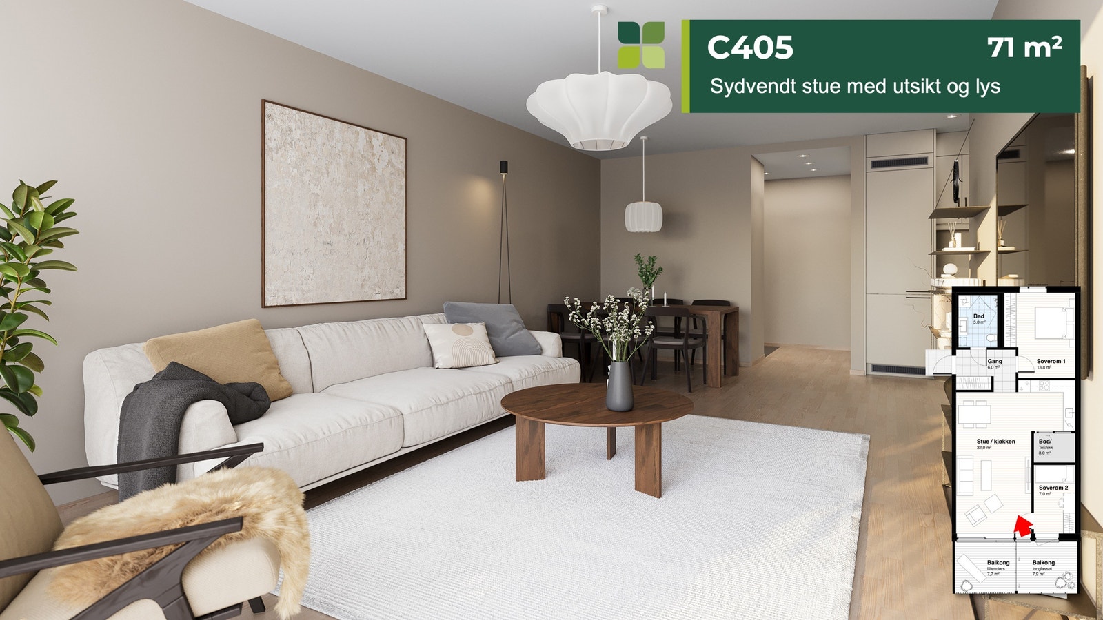 C405: 71 kvm Galleribilde