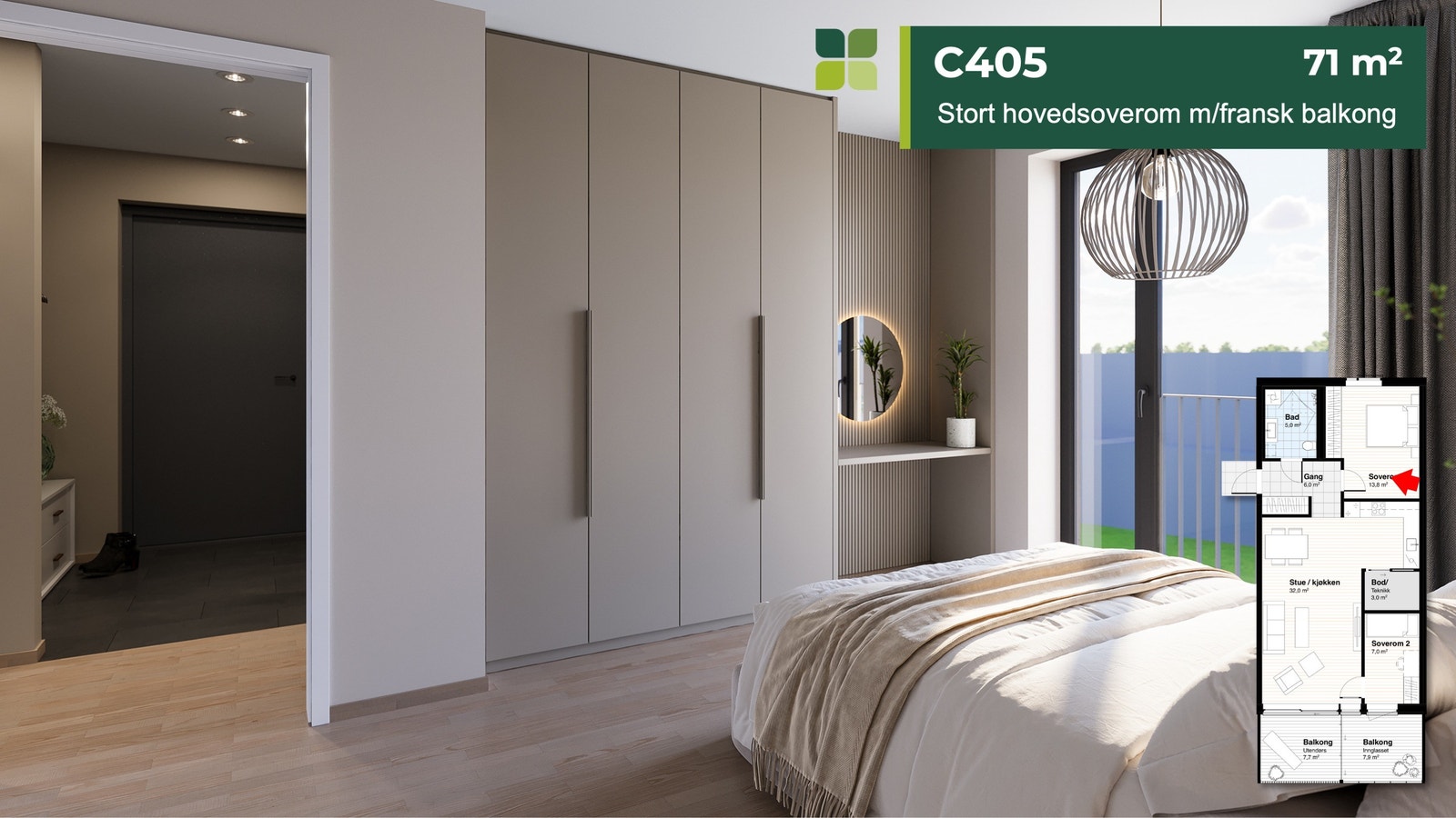 C405: 71 kvm Galleribilde