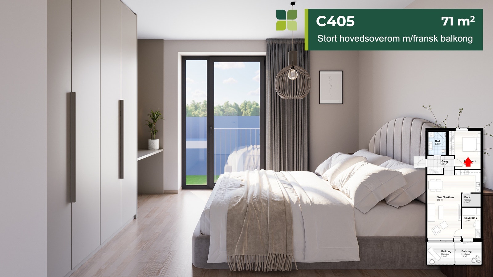 C405: 71 kvm Galleribilde