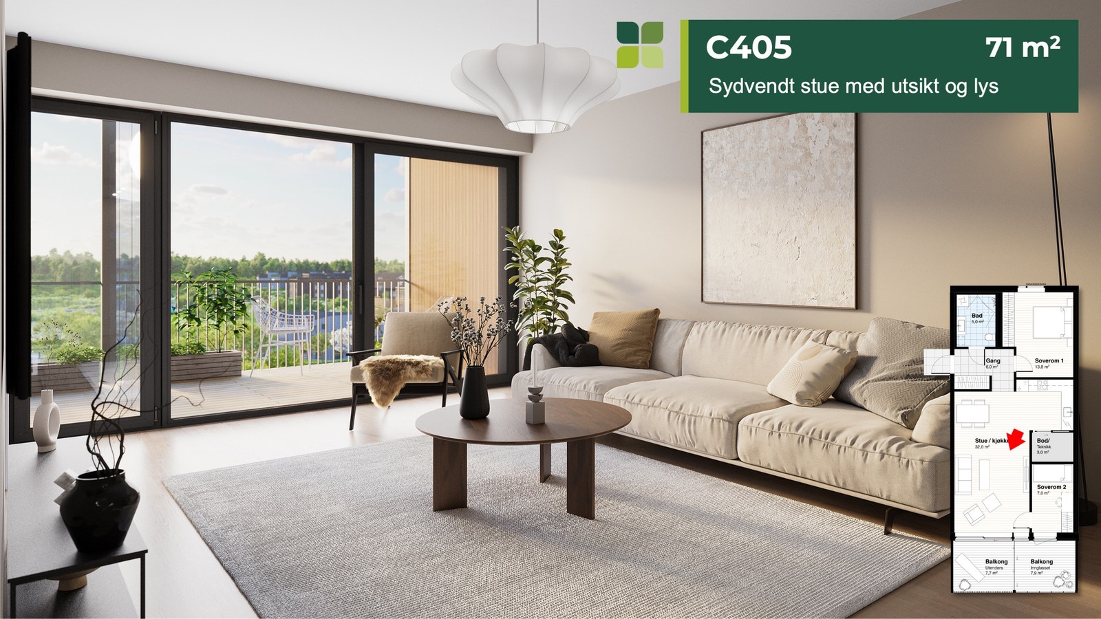 C405: 71 kvm Galleribilde