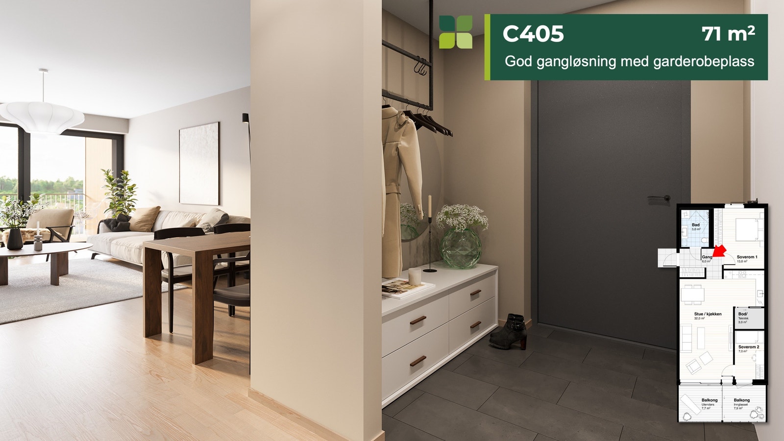 C405: 71 kvm Galleribilde