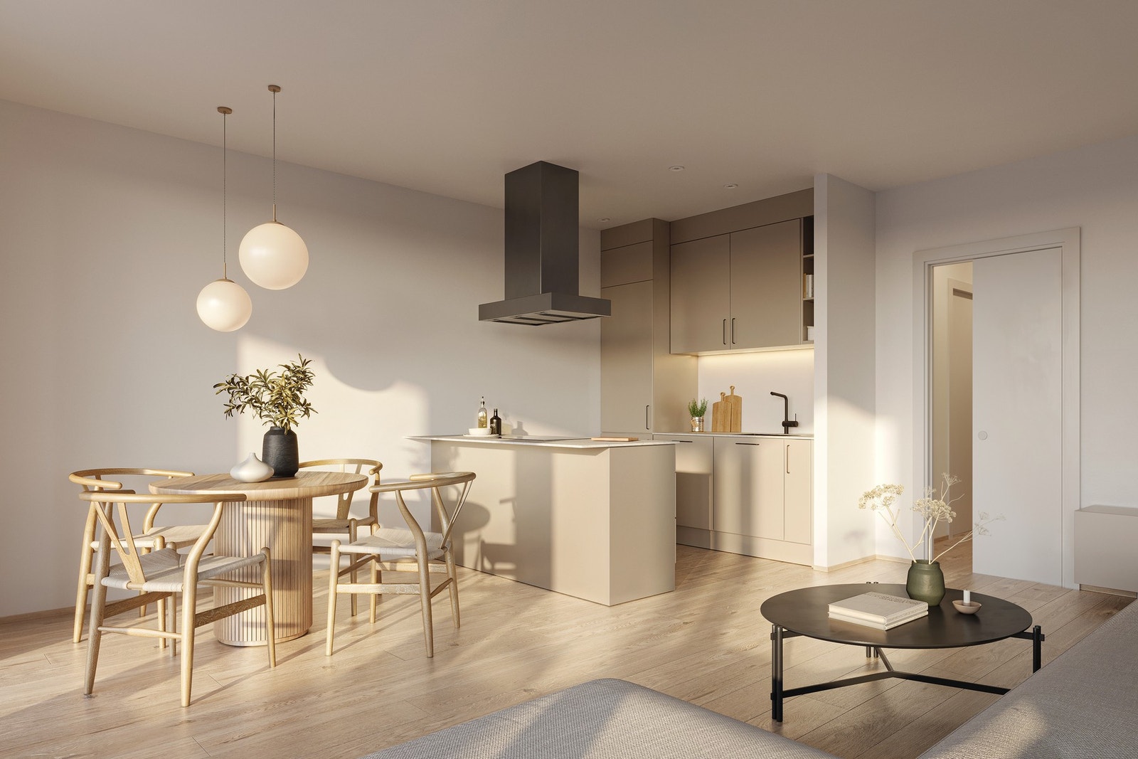 God nyboligstandard med blant annet vannbåren gulvvarme Galleribilde